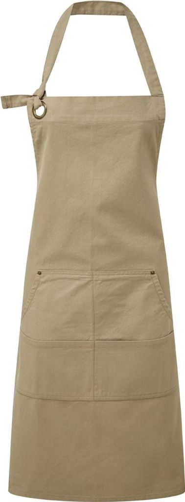 Premier Calibre Heavy Leinen Taschen-Schürze PC3916 (Einheitsgröße) (Khaki)