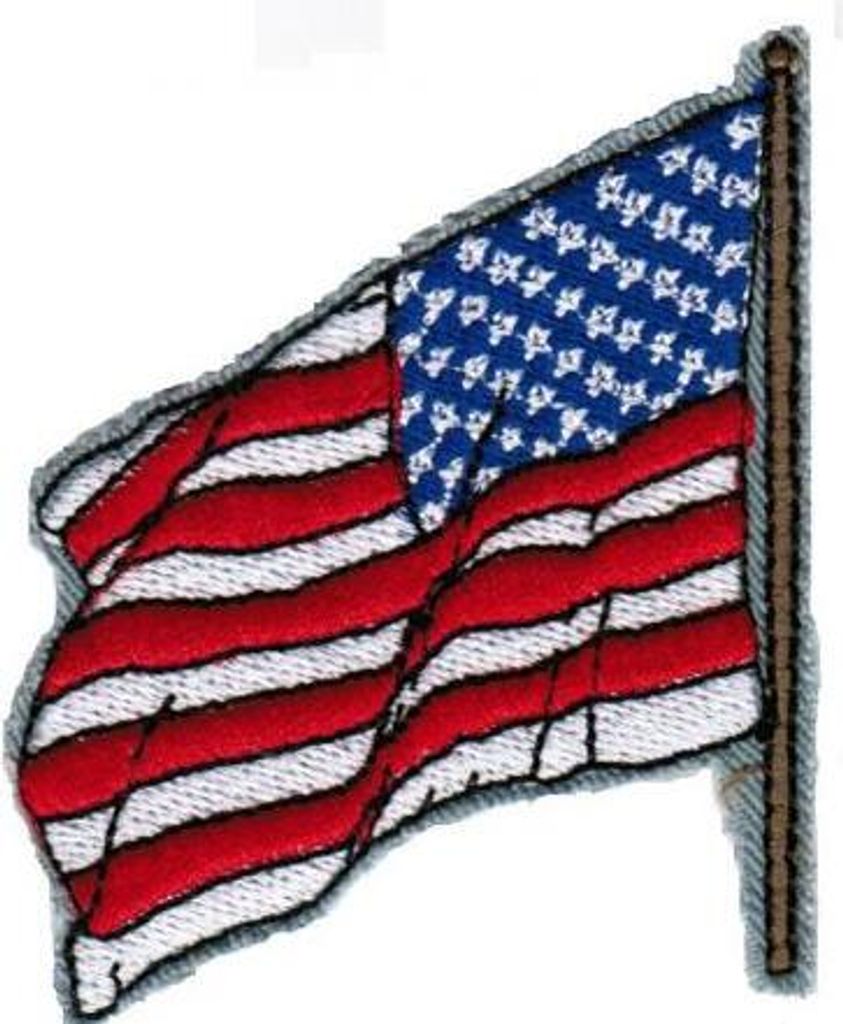 AUFNÄHER - USA wehende Flagge - 02937- Gr. ca. 5,5 x 6,5 cm - Patches Stick Applikation