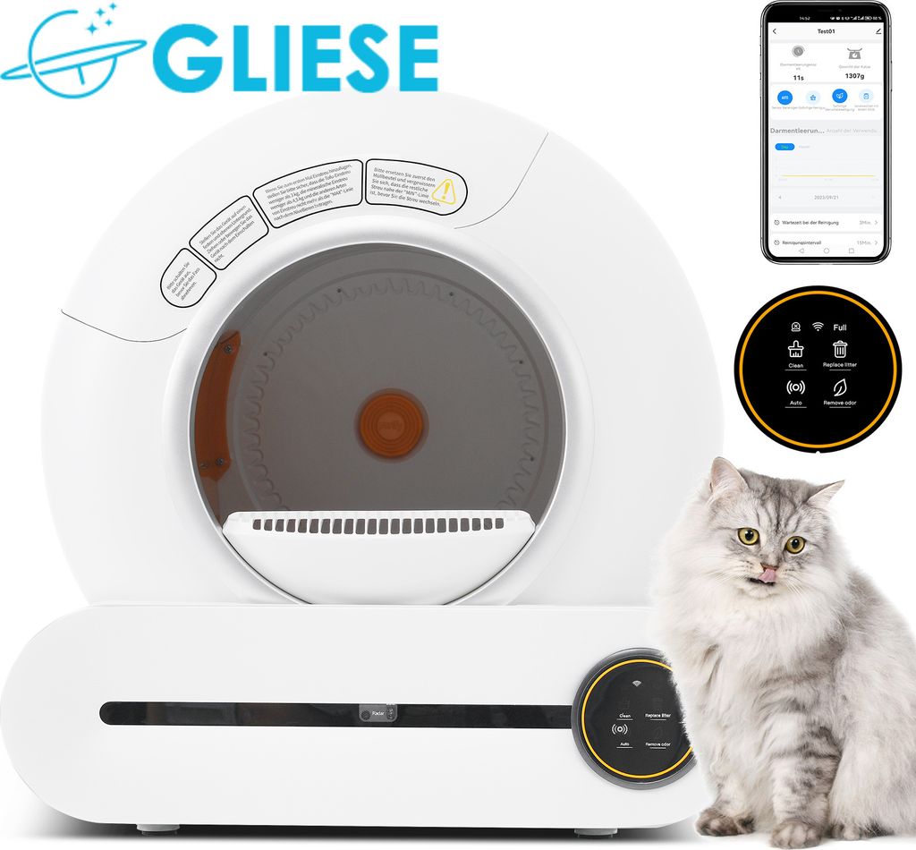Gliese Selbstreinigende Katzentoilette 65L Katzenklo Produktbild