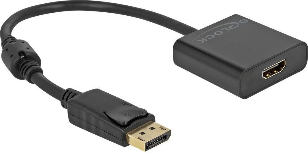 Delock Adapter DisplayPort 1.2 Stecker zu HDMI Buchse 4K Aktiv schwarz