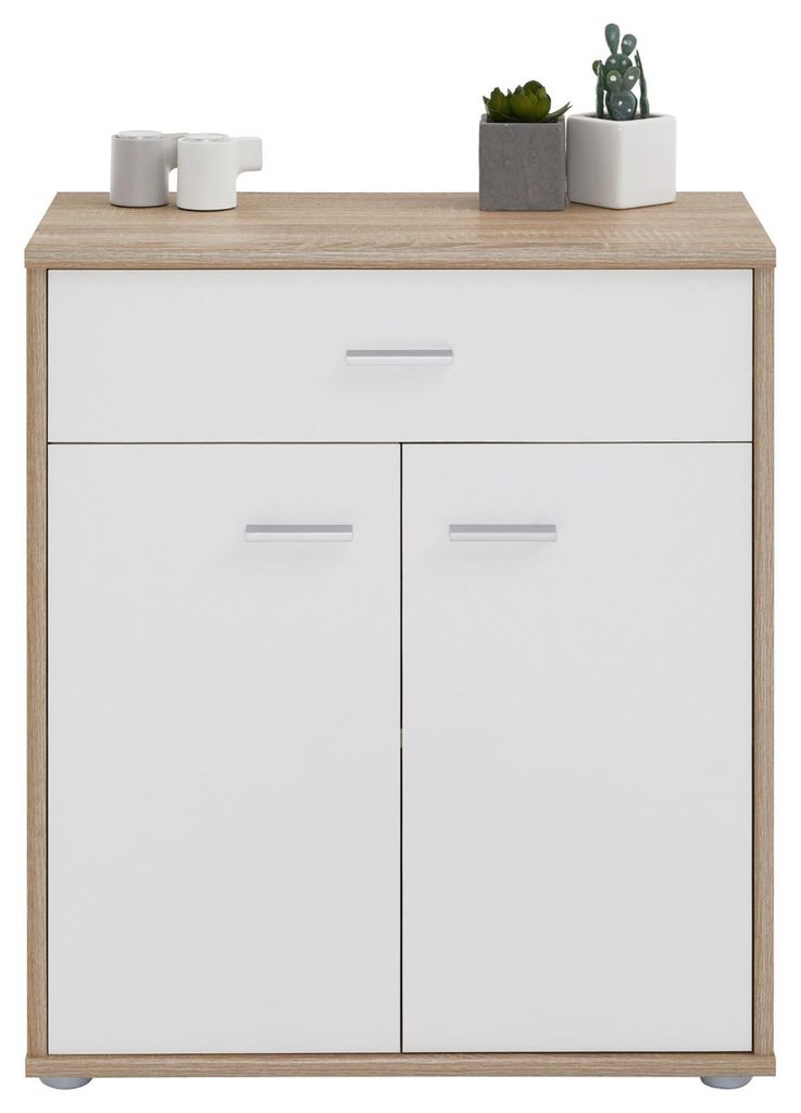 Kommode Sideboard Schrank TOMMY in Sonoma Eiche / weiß, Produktbild 