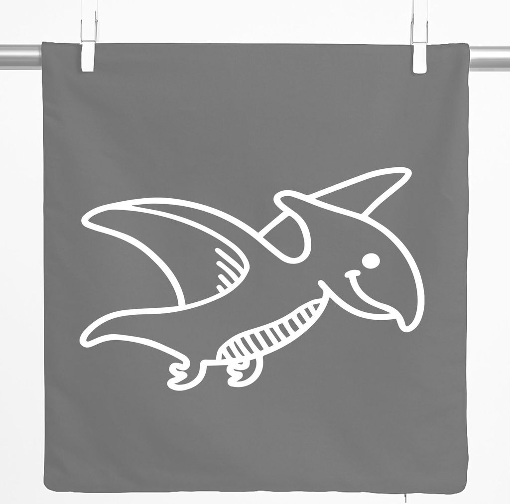 Huuraa Kissenbezug Pteranodon Dinosaurier 40x40cm Steel Grey Baumwolle Dekokissenbezug Geschenkidee