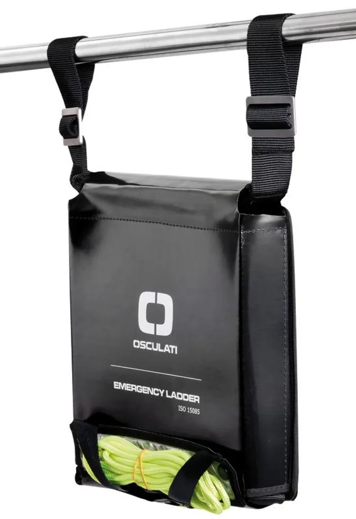 Échelle de secours noire Osculati 11 échelons, haute résistance marine