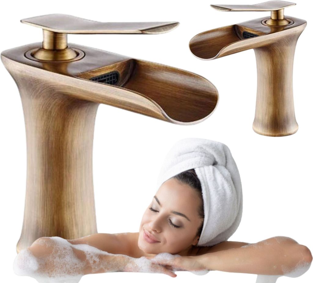 Silla | Wasserhahn Bad - Waschtischarmatur - Altes Gold - Einhebelmischer - Badarmatur