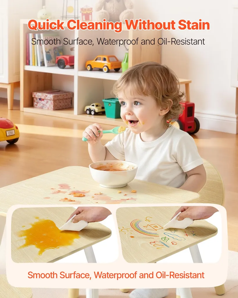 Ensemble Table et Chaises pour Enfant avec Surface Dessin Effaçable - 5