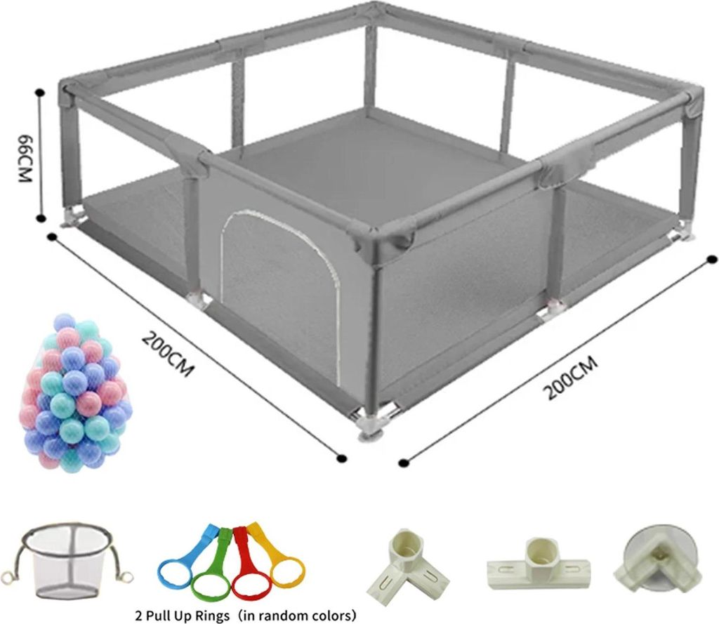 Baby Laufstall - Playpen HN-669-2020 - Sicherheitsgitter für Kinder - Indoor Spielplatz - Unisex 3-12 Jahre - Einfarbig