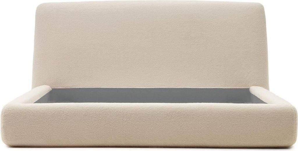 Bett Martina 230 x 210 x 95 cm MDF Spanplatte Bouclé Écru
