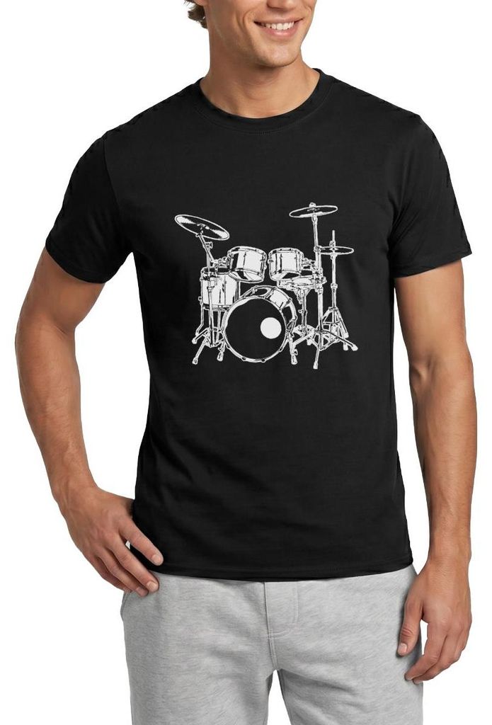 Spreadshirt Schlagzeug Drummer Rock Musik Männer T-Shirt, XL, Schwarz