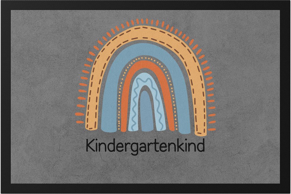 Kindergartenkind Fußmatte Geschenk Kindergarten Start Kita Regenbogen Sterne Buntes Motiv Strahlen