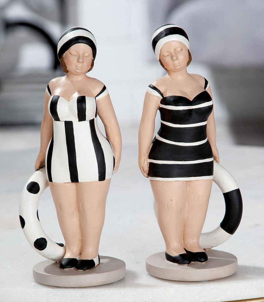 Gilde Figur, figura de baño, "Becky", con puntos y rayas, Imagen del producto 
