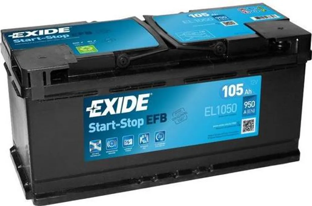 Batterie Exide EL1050 EFB haute performance pour moteur Start Stop