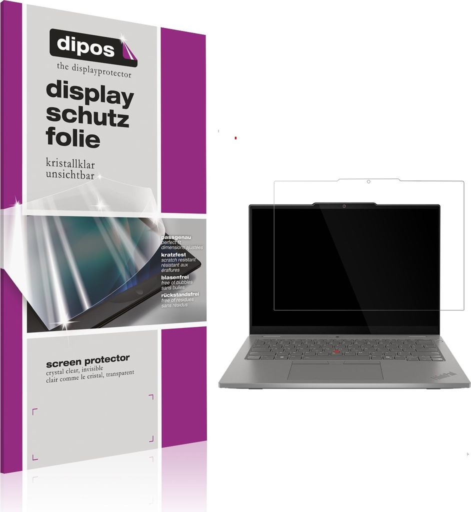 2x Schutzfolie für Lenovo ThinkPad L13 Gen 6 klar Displayschutzfolie Folie Display Schutz dipos