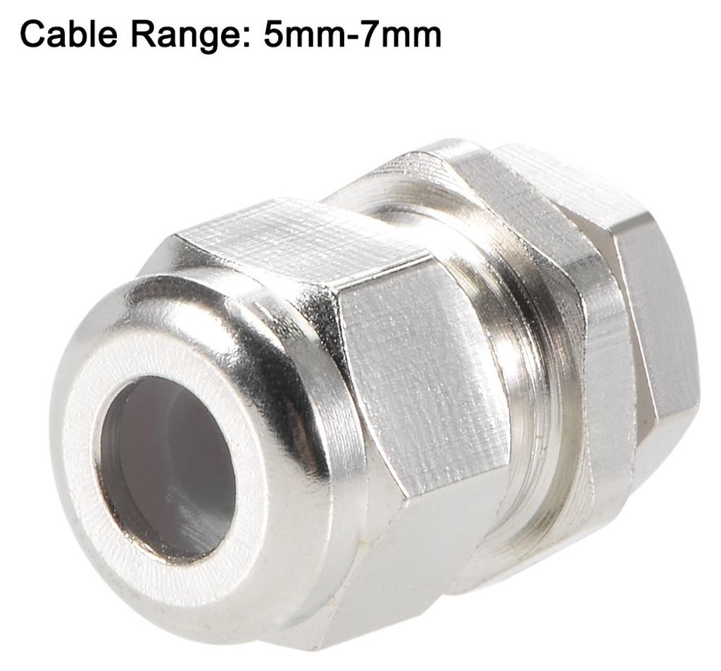 2Stk.5mm-7mm M8x1,25 Kabelverschraubung Metallverbindung Einstellbare Kontermutter mit Unterlegscheibe