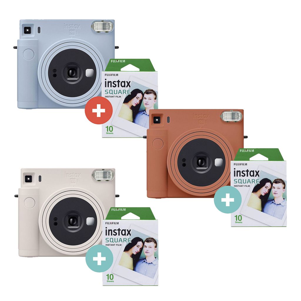Fujifilm Instax SQ1 Sofortbildkamera inkl. Film-Set, Farbe:Chalk White