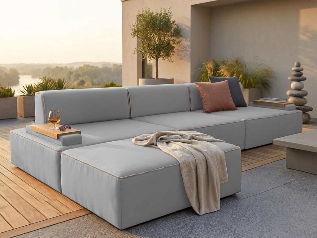 TRADA Gartenecksofa Ravello M Grau 345x182 cm Gartenmobel Produktbild 