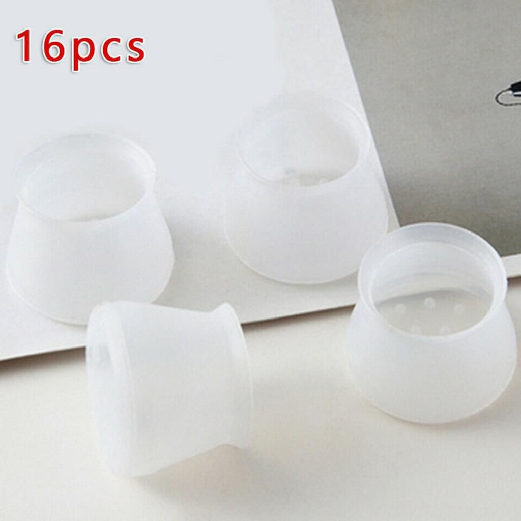 Silikon Stuhlbeinkappen 16 STÜCKE Anti-Rutsch-Gummi Runde Möbelfüße Tassen 