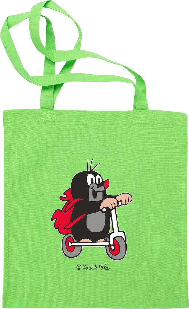 Stoffbeutel Der Kleine Maulwurf und Scooter 42x38 cm Gr?n, 65005A