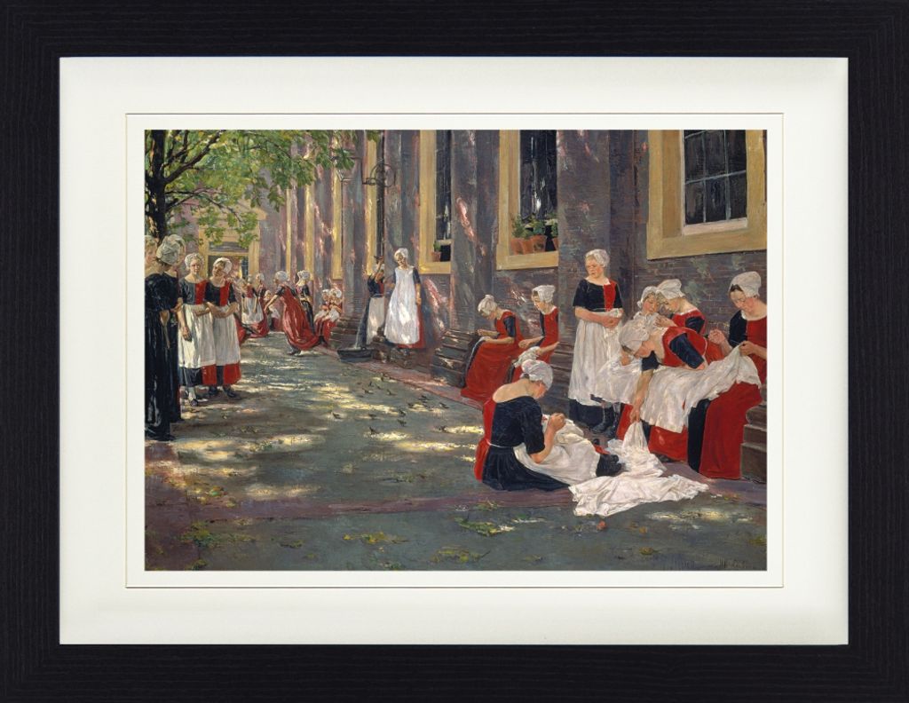 Max Liebermann Gerahmtes Bild Mit Edlem Passepartout | Wand-Bilder | Im Bilderrahmen - Freistunde Im Amsterdamer Waisenhaus, 1881-1882 (30 x 40 cm)