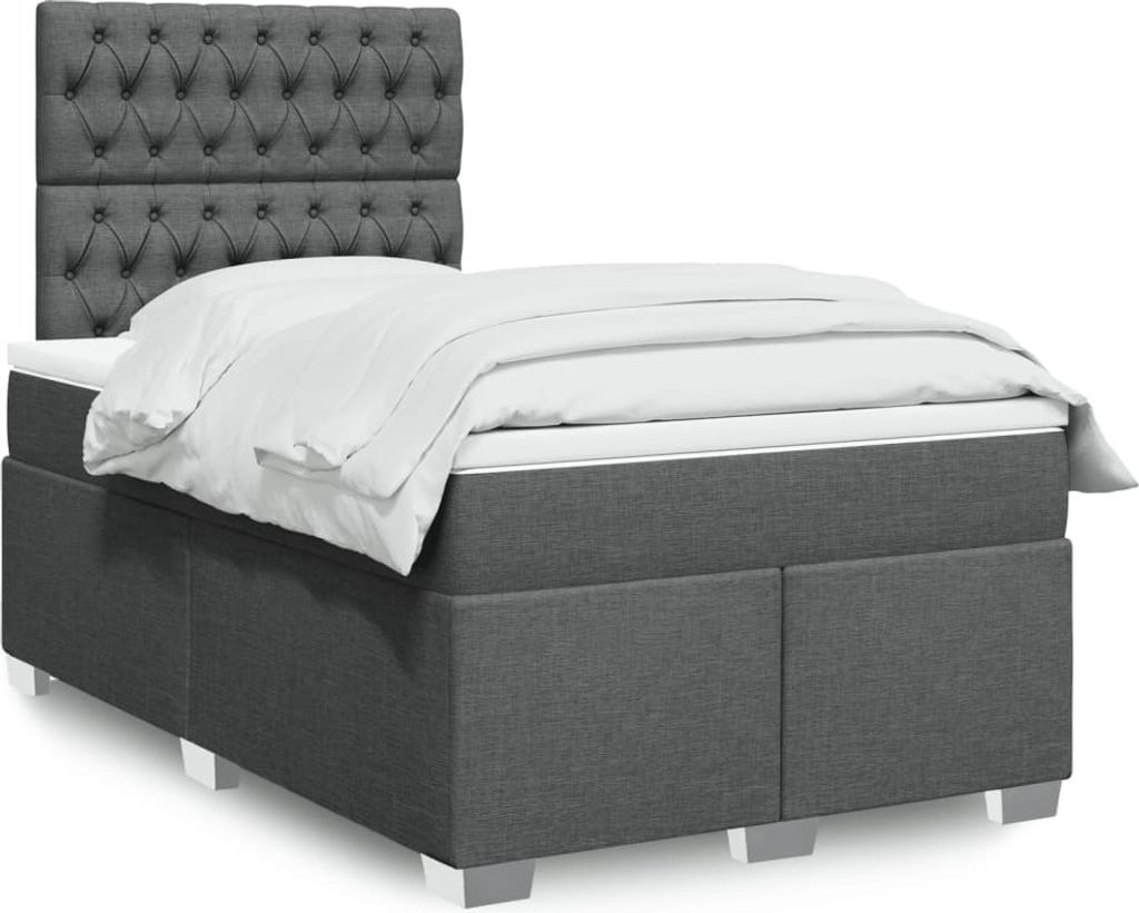 "2026 Promotion" Boxspringbett mit Matratze - Dunkelgrau - 120x200 cm - Stoff - Polsterbett CC15113