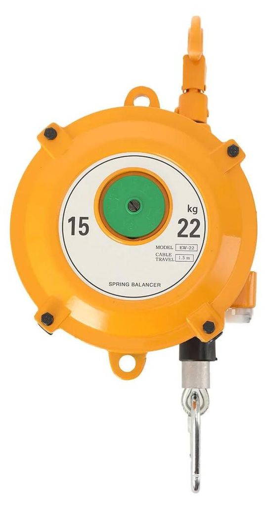 Federzugbalancer/Werkzeugbalancer - Selbstsichernder Haken - Tragfähigkeit 15–22 kg - Stahlseil 1,5 m - Gerätegewicht 8,15 kg