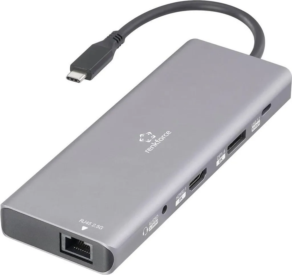 Renkforce RF-DKS-905 Station d'accueil USB-C 10-en-1 8K PD 3.1 RF-6328190