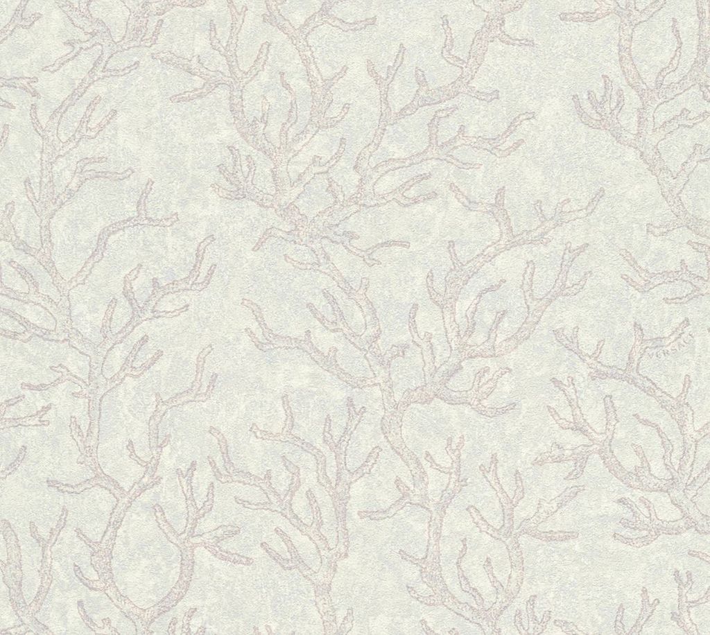 Versace Designer Barock Vliestapete Les Etoiles de la Mer 344974 Grau / Silber / Lila - Design Tapete - Hochwertige Qualität