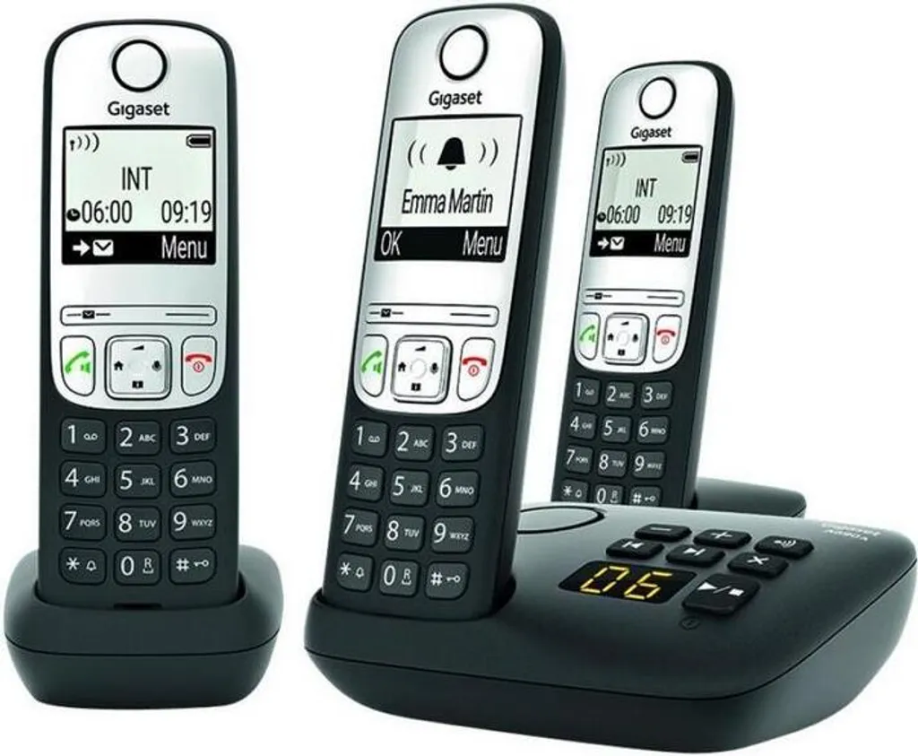 Gigaset A690A Trio Noir : Son Haute Qualité et Grand Écran Rétroéclairé