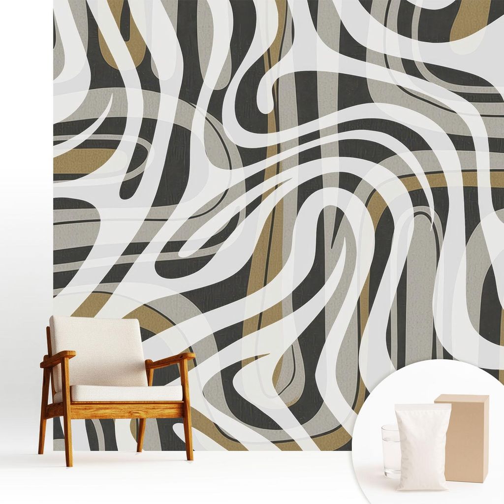 Fototapete - 250x250 cm - Tapete - Wandtapete - Wandbilder - Dekofolie - Tapete Folie - Wand - Dekoration - Wohnzimmer - Abstrakte Linien