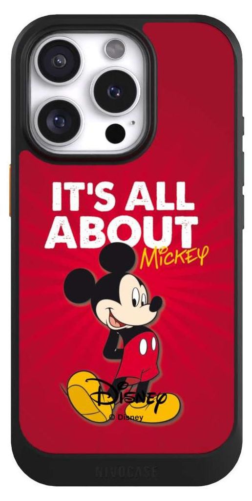 NIVOCASE Hülle für Apple iPhone 16 Pro Handyhülle NIVOcore Case Schwarz Disney Maus Offizielles Lizenzprodukt