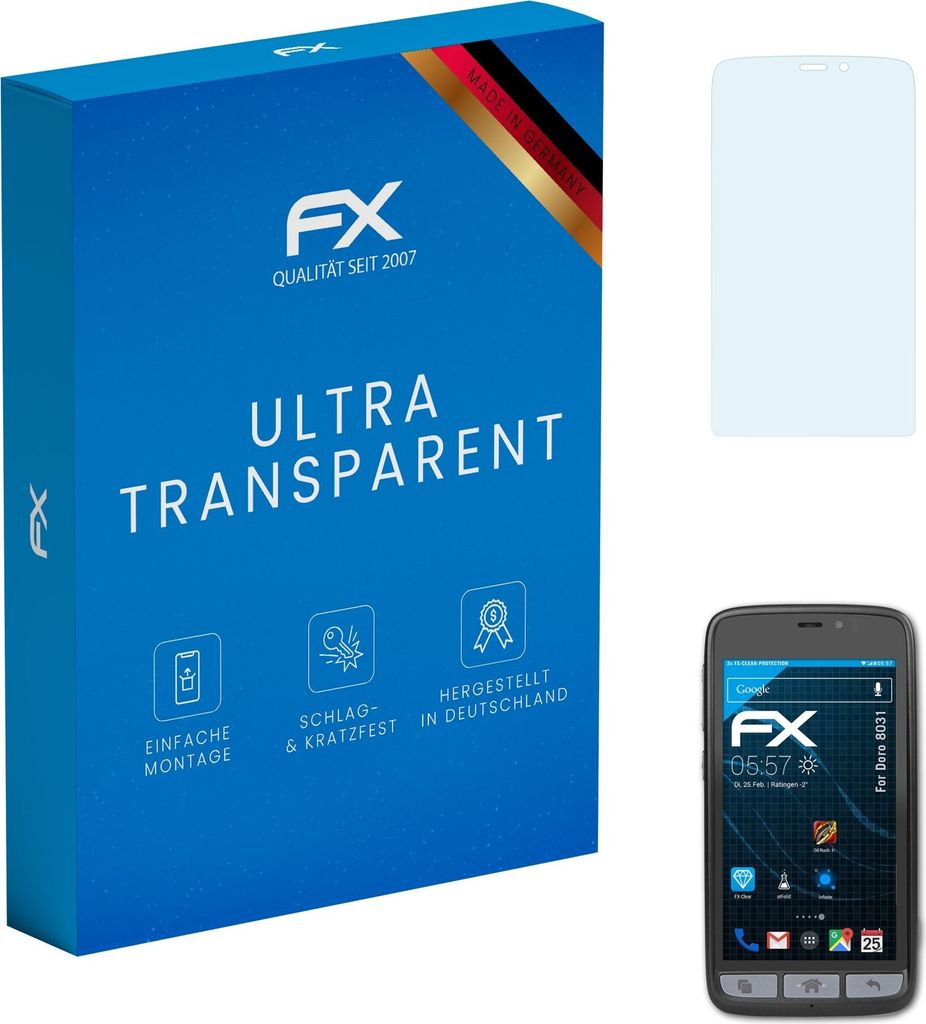 atFoliX FX-Clear 3x Schutzfolie kompatibel mit Doro 8031 Displayschutzfolie