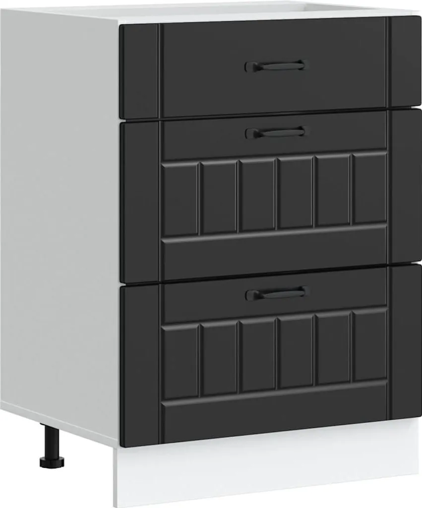 vidaXL Base Cucina Lucca Legno Nero | Armadietto Robusto per Lavello