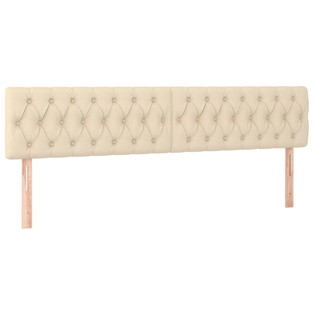 vidaXL Testate letto 2 pezzi Crema 100x7x78/88 cm Tessuto Immagine del prodotto 