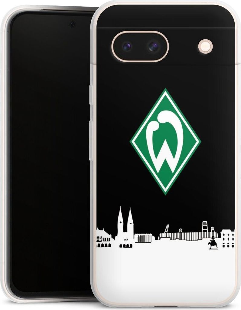 DeinDesign Slim Hülle für Google Pixel 8a Silikon Case Ultra Dünn Handyhülle Offizielles Lizenzprodukt SV Werder Bremen Skyline