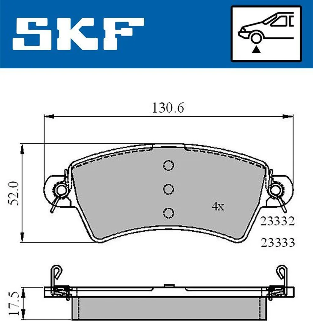 SKF VKBP 80525 Plaquettes de Frein à Disque OE 172103 pour Xsara et 206