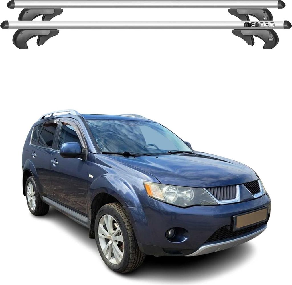 Menabo Dachträger Grundtäger für Mitsubishi Outlander 2006-2012 90kg Alu Grau 2x