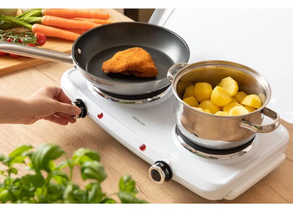 Réchaud électrique SENCOR SCP 2271WH-EUE4 blanc à double plaque de cuisson
