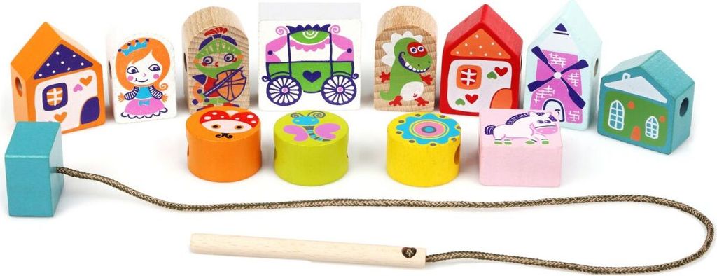 Cubika Holzperlen zum Auffädeln Prinzessinnen Produktbild 