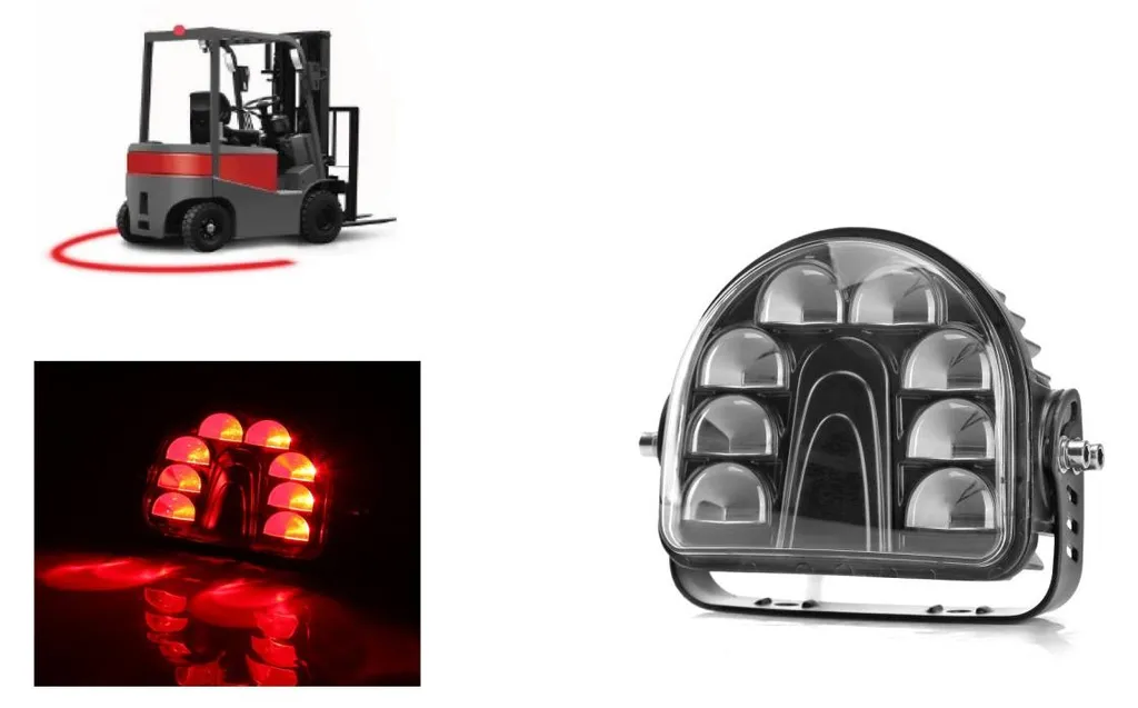 Projecteur de marche arrière rouge 10-80V pour engin de chantier