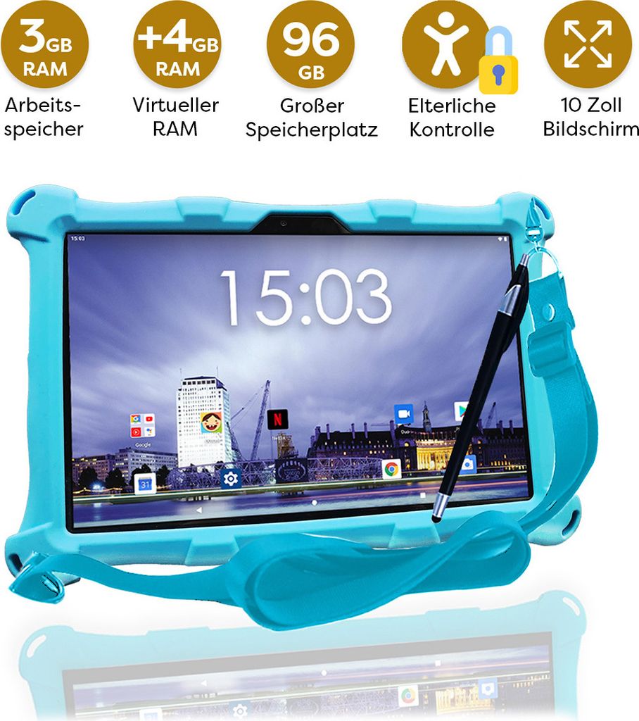 AngelTech Kindertablet XL - Android 13 - 3+4 GB RAM - 32+64 Produktbild 