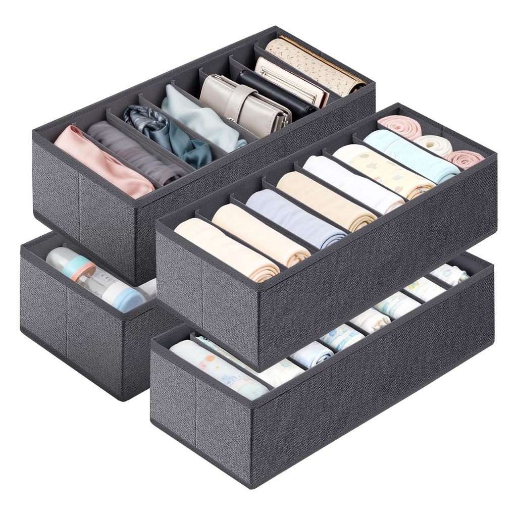 Aufbewahrungsbox Set aus Vliesstoff – faltbarer Schubladen Produktbild 