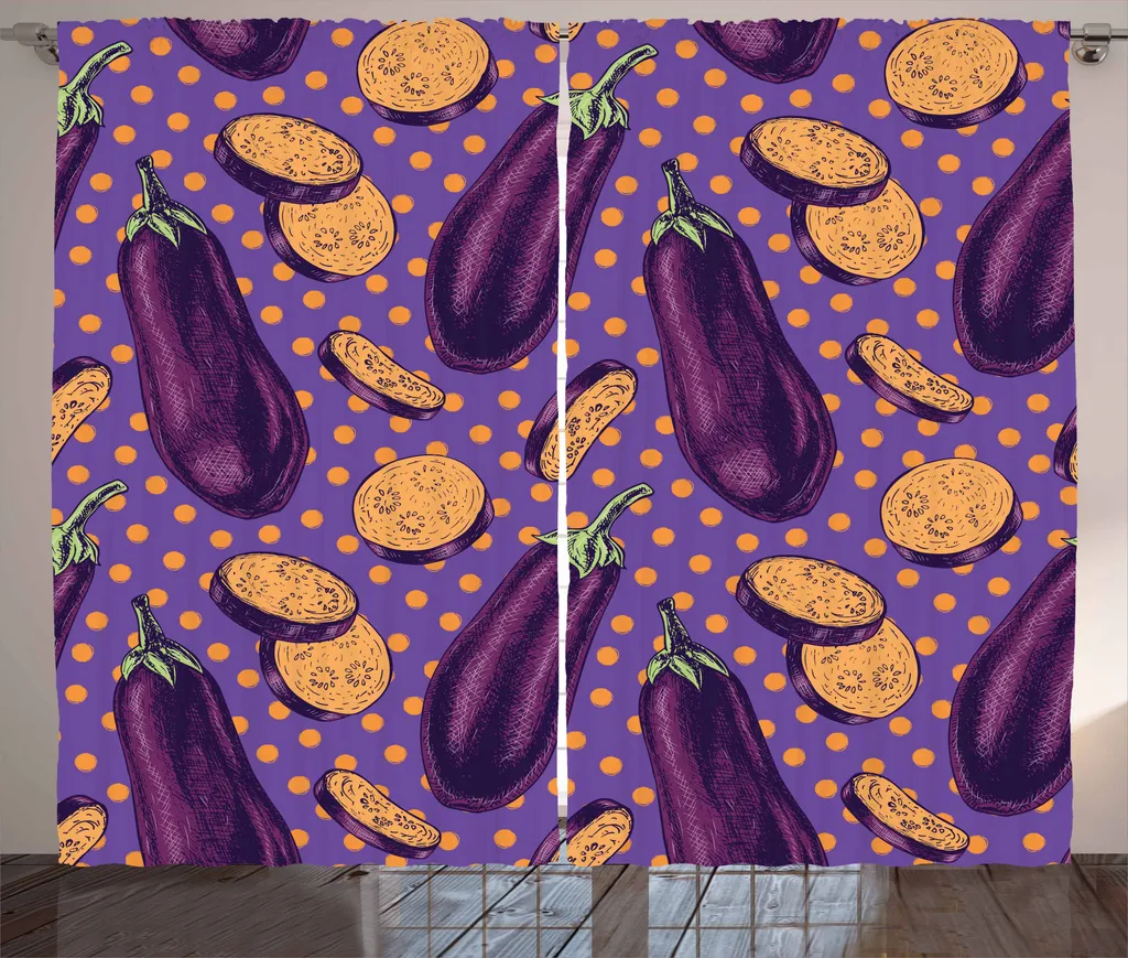 Grand Rideau de Salon Aubergine 280x225cm pour Intimité et Décoration Rétro