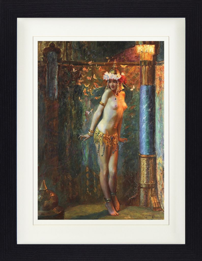 Gaston Bussière Gerahmtes Bild Mit Edlem Passepartout | Wand-Bilder | Im Bilderrahmen - Der Tanz Der Salome Oder Die Goldenen Schmetterlinge, 1923...