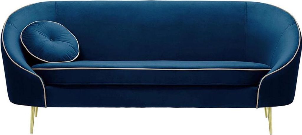 Dreisitzer-Sofa Kooper-Velluto 11-Contrast piping-gold metal