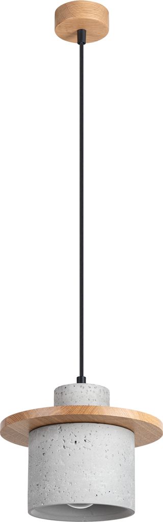 Pendelleuchte MAB beton 1xE27 15W Beton/Holz 125x22x22cm Sollux Lighting