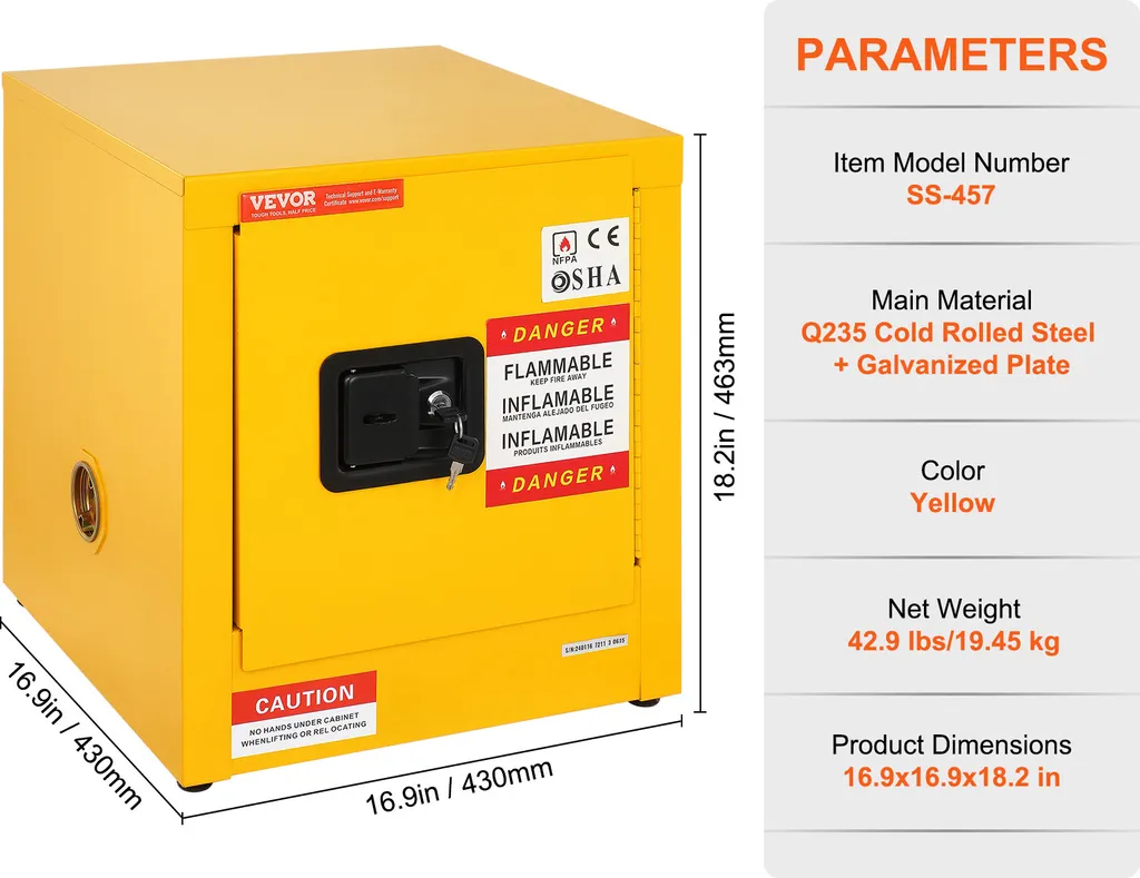Armoire de sécurité 11 gallons pour laboratoire et stockage chimique - 3