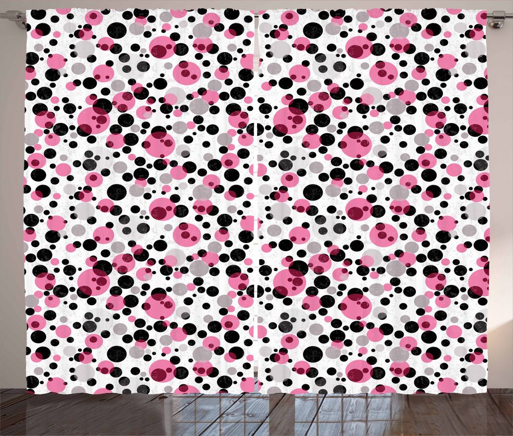 ABAKUHAUS Retro Rustikaler Gardine, Grunge fleckiges Muster, Schlafzimmer Kräuselband Vorhang mit Schlaufen und Haken, 280 x 225 cm, Mehrfarbig