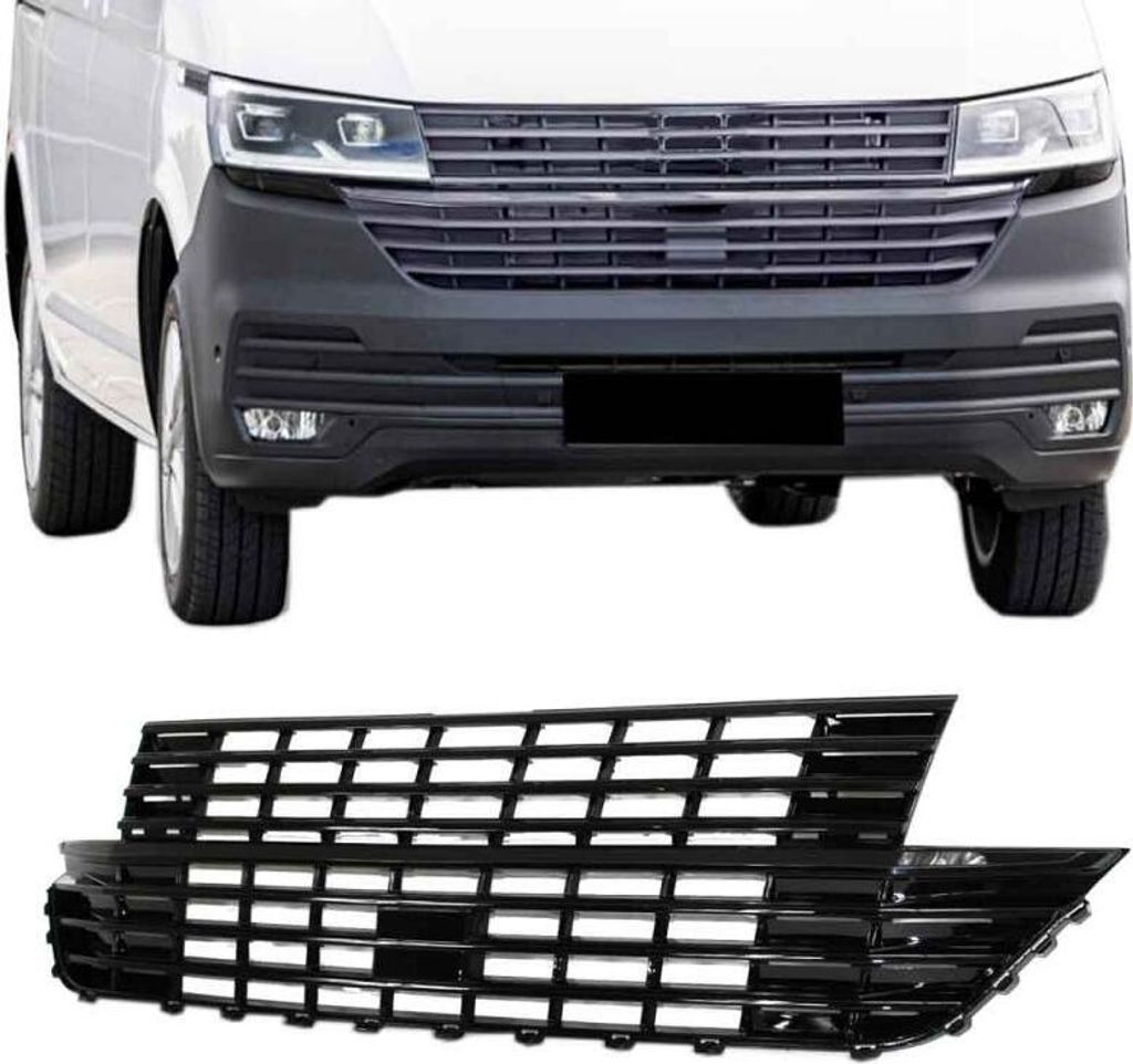 JOM Sport Kühlergrill Grill schwarz glanz paßt für VW Bus T6.1 Facelift 2019- Transporter