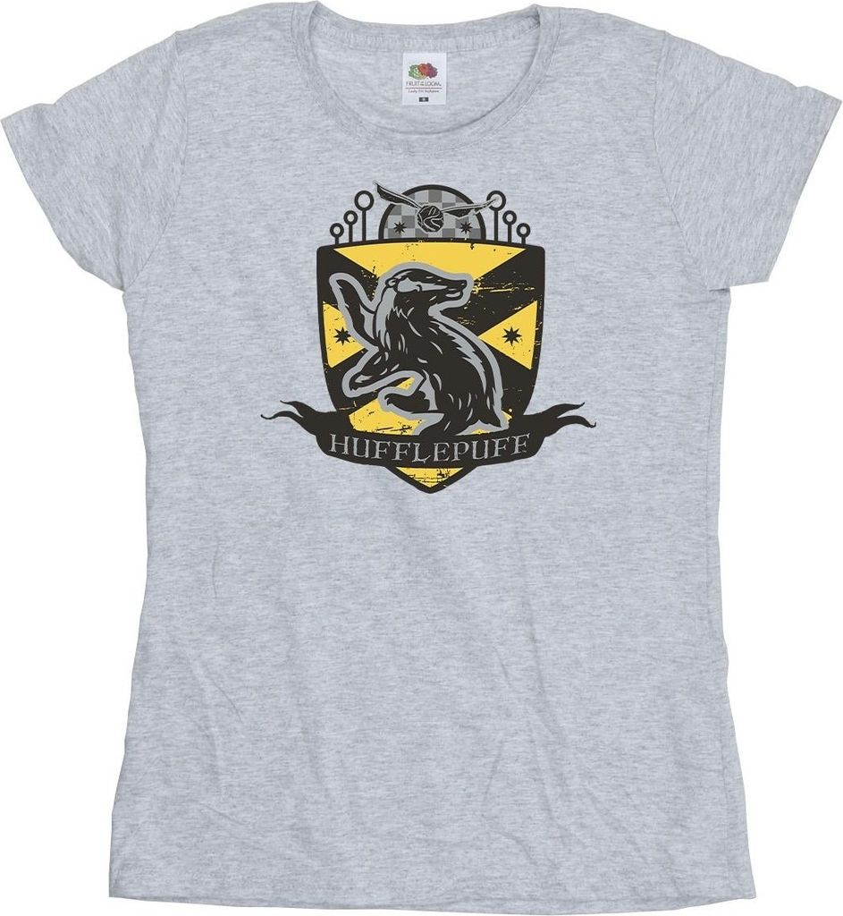 Harry Potter - "Hufflepuff" T-Shirt für Damen BI24095 (XL) (Grau)
