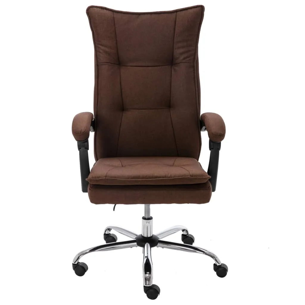 Fauteuil de bureau Marron en Tissu - Siège pivotant réglable Cozy