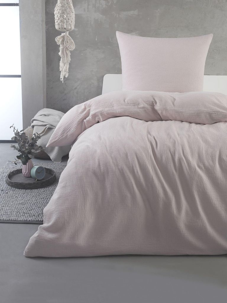 Musselin Bettwäsche - 80x80 135x200 cm - 100% Baumwolle - Produktbild 